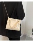 Fashion White Pu Geometric Embroidery Thread Large Capacity Shoulder Bag