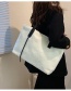 Fashion Black Lamb Wool Large Capacity Shoulder Bag