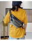 Fashion Dark Gray Geometric Nylon Close-fitting Reflective Strip Chest Bag
