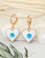 Fashion 1 Blue Caring Eyes Alloy Drop Oil Love Eyes And Earrings