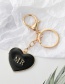 Fashion 3 Spades Heart Mrs Alloy Drop Oil Letter Love Keychain
