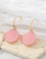 Fashion 2 Pink Circle Resin Geometric Irregular Round Earrings