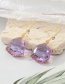 Fashion 4 Purple Geometric Irregular Crystal Earrings