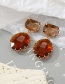 Fashion Brown Square Oval Geometric Square Oval Crystal Stud Earrings