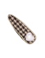Fashion Coffee Color Alloy Diamond Fabric Houndstooth Love Hairpin