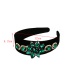 Fashion Green-2 Fabric Alloy Diamond-studded Flower Headband