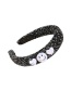 Fashion Black Woolen Imitation Pearl Smiley Love Headband
