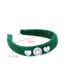Fashion Green Woolen Imitation Pearl Smiley Love Headband
