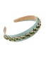 Fashion Lake Green Fabric Alloy Diamond Headband