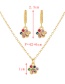 Fashion Gold Copper Inlaid Zirconium Bear Paw Necklace