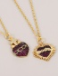 Fashion Red Copper Inlaid Zircon Heart Necklace
