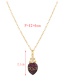 Fashion Red Copper Inlaid Zircon Cross Heart Necklace