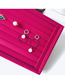 Fashion Small Plush Rose Red Spring Reel Small Velvet Jewelry Storage Tray