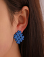 Fashion 05 Black Alloy Geometric Well Grid Stud Earrings