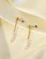 Fashion Gold Stainless Steel Gold Plated Pearl Drop Earrings