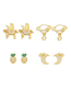 Fashion Pineapple Brass Zirconium Pineapple Stud Earrings