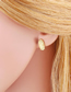 Fashion D Copper Diamond Moon Stud Earrings