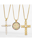 Fashion C Bronze Zirconium Cross Necklace