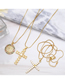 Fashion C Bronze Zirconium Cross Necklace