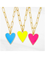 Fashion Turquoise Copper Drip Oil Love Necklace