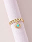 Fashion Gold Color Alloy Drip Eye Chain Ring