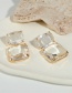 Fashion Transparent Square Geometric Square Crystal Stud Earrings