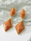 Fashion 3 Orange Rhombus Resin Rhombus Geometric Stud Earrings