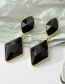 Fashion 1 Black Diamond Resin Rhombus Geometric Stud Earrings
