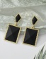 Fashion 5 Black Square Geometric Resin Square Earrings