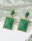 Fashion 1 Green Square Geometric Resin Square Earrings