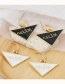 Fashion 2 White Letter Triangle Metal Letter Dripping Triangle Earrings