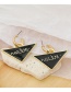 Fashion 1 Black Letter Triangle Metal Letter Dripping Triangle Earrings