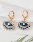 Fashion Gold Coloren Blue Point Drilling Alloy Diamond Eye Earrings
