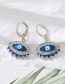 Fashion Gold Coloren Blue Point Drilling Alloy Diamond Eye Earrings
