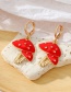Fashion 2 Pearl Mushrooms Metal Dripping Mushroom Earrings