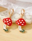 Fashion 2 Pearl Mushrooms Metal Dripping Mushroom Earrings