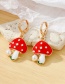 Fashion 1 Pair Of Mushrooms Metal Dripping Mushroom Earrings