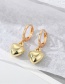 Fashion Gold Coloren Three-dimensional Love Metal Three-dimensional Small Love Earrings
