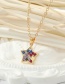 Fashion 3 Fancy Diamond Pentagram Alloy Diamond Five-pointed Star Necklace