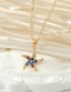 Fashion 3 Fancy Diamond Pentagram Alloy Diamond Five-pointed Star Necklace