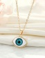 Fashion Silver Rim Blue Eyes Alloy Three-dimensional Eye Necklace