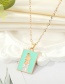 Fashion White Long Hair Woman Alloy Drip Oil Painting Square Necklace