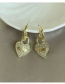 Fashion 2# Copper Inlaid Zirconium Heart Earrings