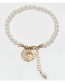 Fashion 4# Pearl Beaded Square Bracelet