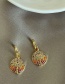 Fashion 2# Brass Inset Zirconium Round Earrings
