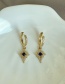 Fashion 2# Bronze Diamond Hexagram Eye Earrings