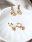 Fashion Orange Brass Diamond Heart Earrings
