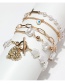 Fashion 3# Geometric Pearl Panel Chain Bracelet