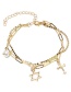 Fashion 4# Geometric Cross Pentagram Chain Bracelet