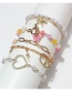Fashion 4# Alloy Gold Lock Lightning Key Bracelet